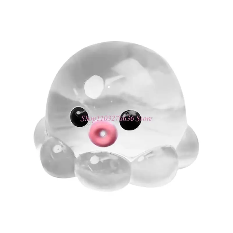 R6FD Octopuses Ball Stress Reliever Crystal Ball Soft Elastic TPR Material Hand Therapy Portable Stress Toy