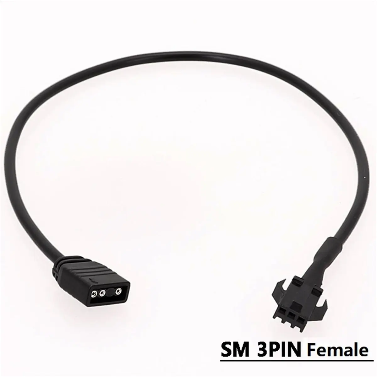A46U 4Pcs RGB Extension Cable 5V 3-Pin to SM 3Pin Female ARGB Connector Addressable Adapter Cable for RGB Fan,PC LED Strip