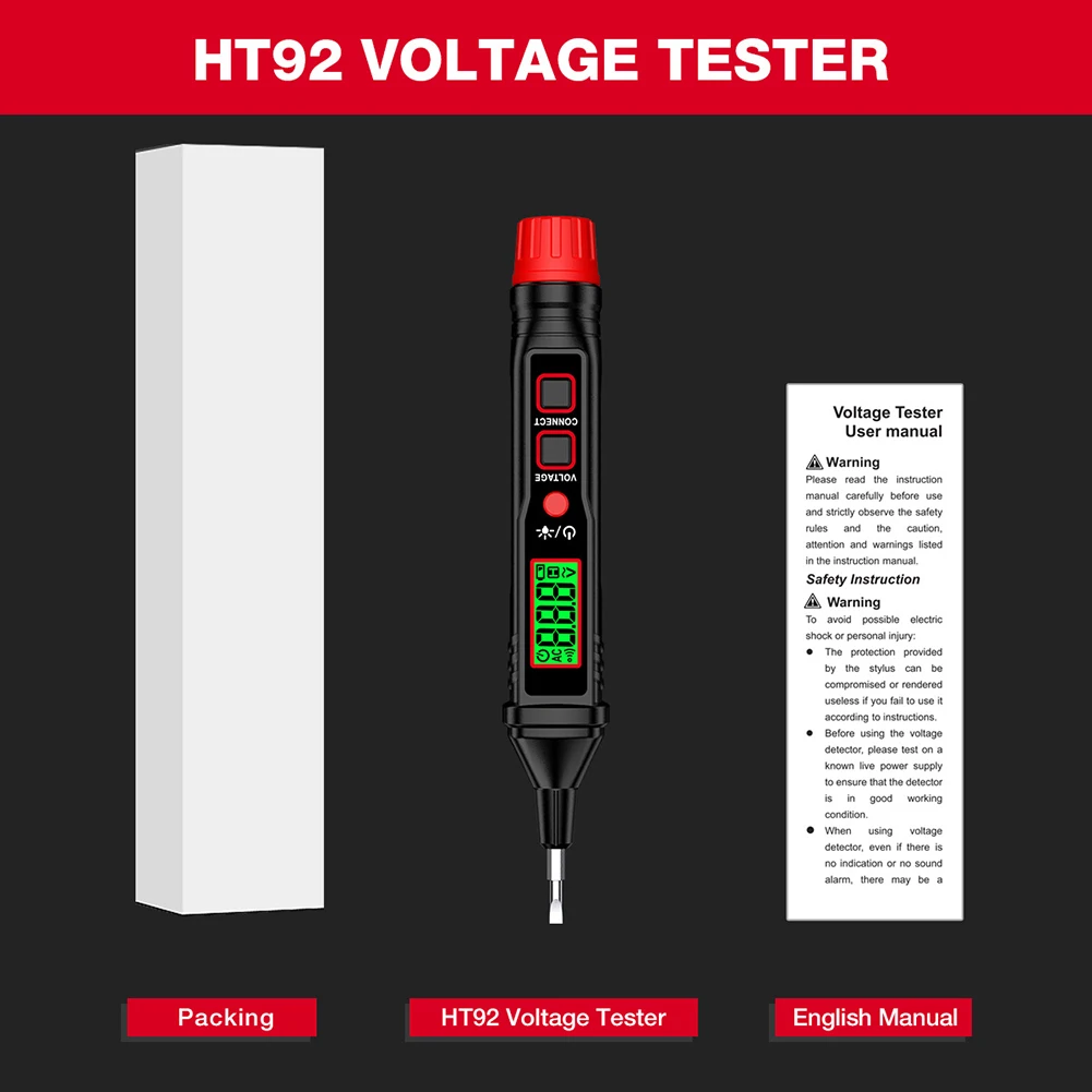 Electrical Pen Tester AC/DC Voltage Tester AC12~300V Intelligent Induction Electroprobe Circuit Tester Tool Live/Null Wire Judge