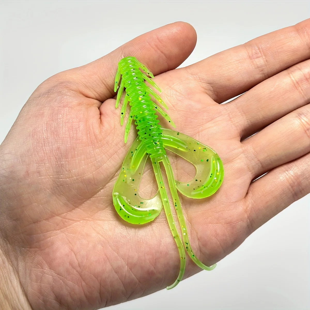 10 Stück 10 cm/3,7 cm große, simulierte Garnelen-Angelköder aus Silikon, schwimmender Wobbler-Angelköder aus weichem TPE-Material, Angelzubehör – Detail 8