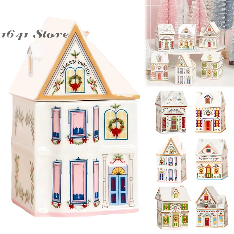 Mini Ginger Bread House Jars, Festive Village Spice Set, Countertop Christmas Candle Decor