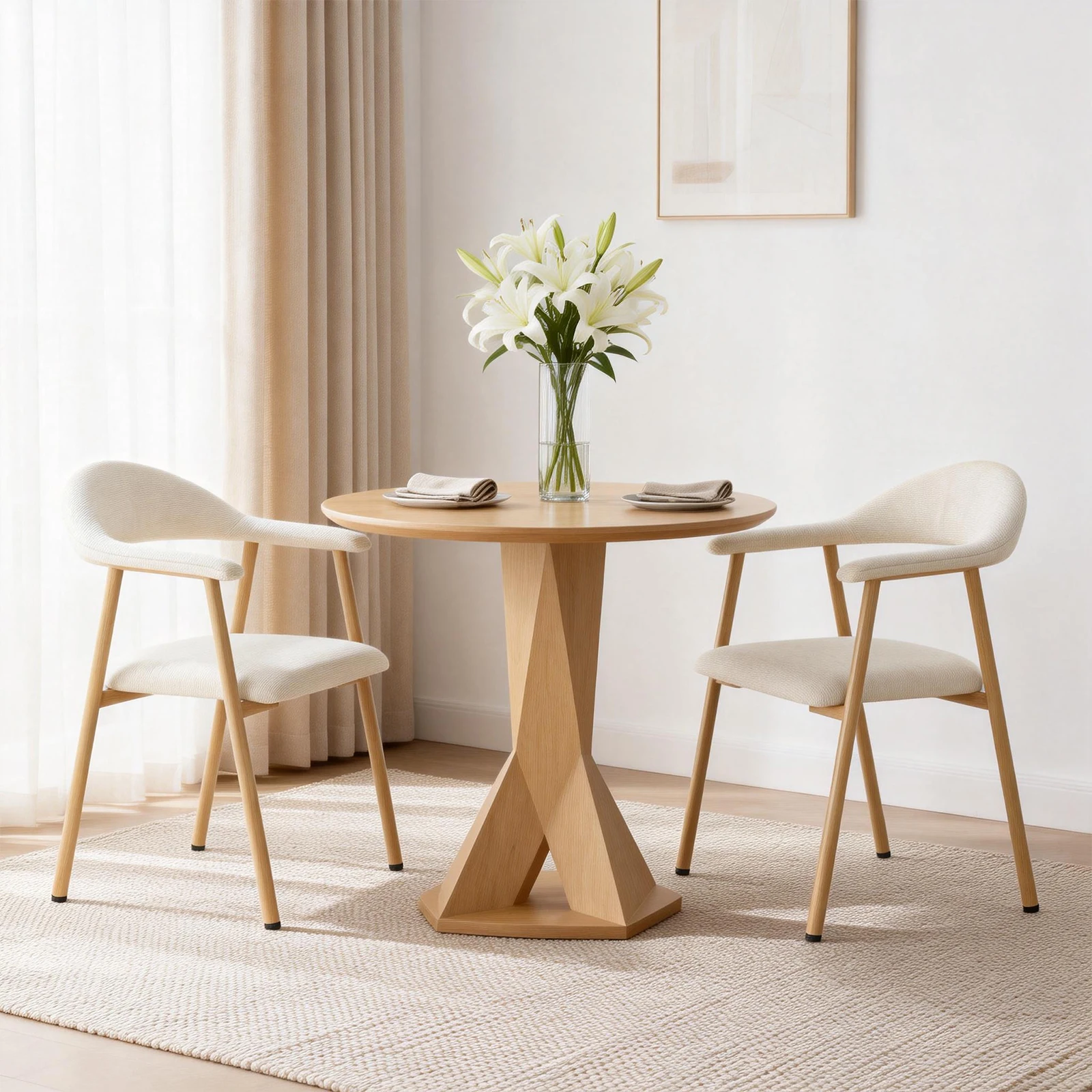 curved backrest chair