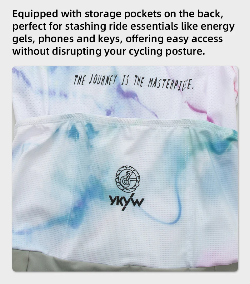 YKYWBIKE Herren-Radsportanzug, einteiliger Radsportanzug, 8 Stunden Reitzeit, Straßenradbekleidung, Sommer-Fahrrad-Maillot-Set – Detail 9