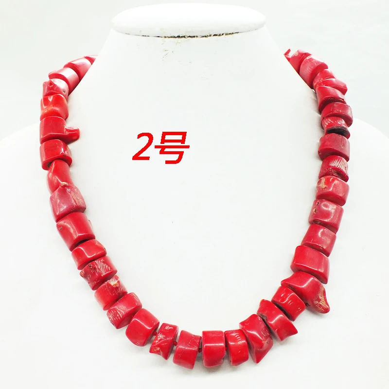 NO-2#  United States  Professional female natural irregular red coral necklace  18inches