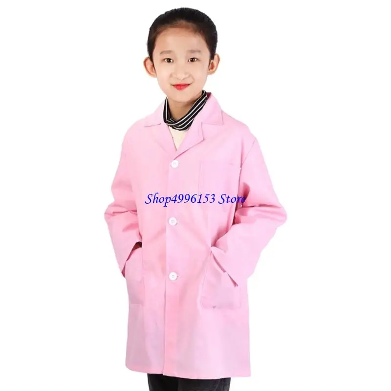 ชุดวิทยาศาสตร์ Q0KE สำหรับเด็ก Cotton Lab Coat บทบาทการแต่งกายหลายขนาด