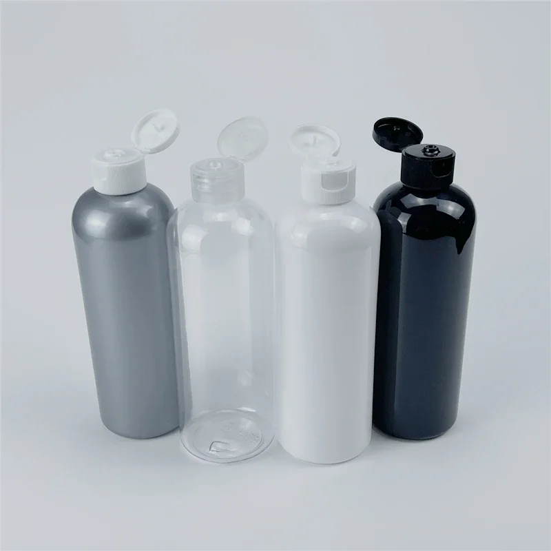 

300ML X 20 Plastic Empty Round Shoulder Bottles PET Cosmetic Packaging Containers With Flip Top Cap Shampoo Shower Gel Bottles