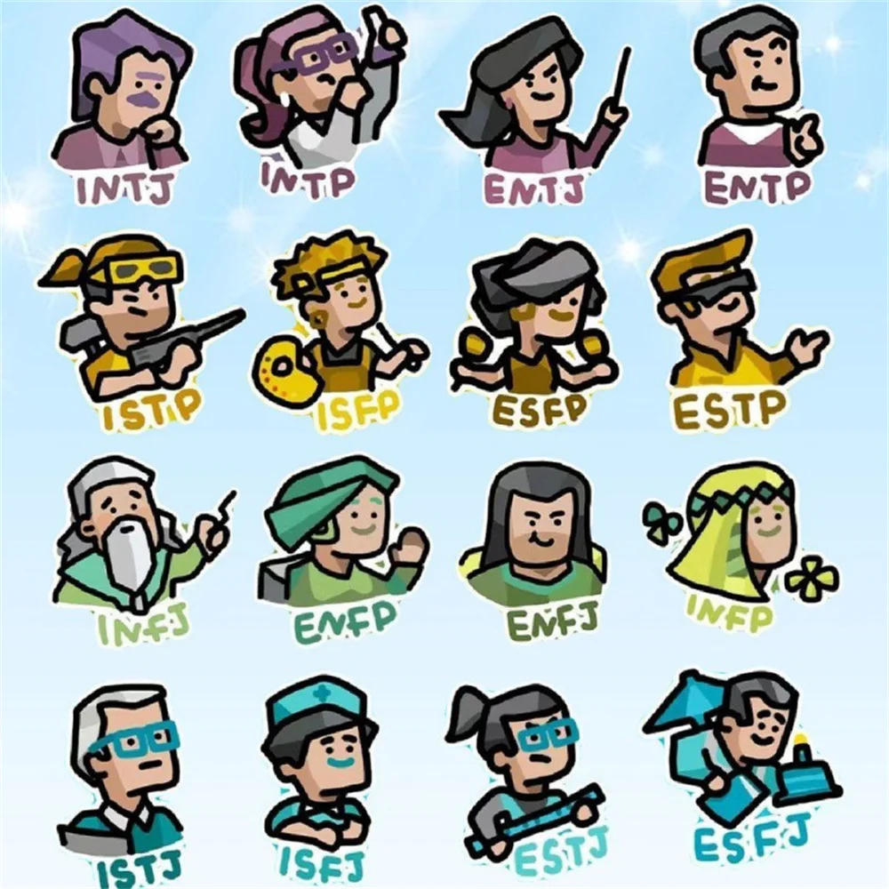 16 نوع من MBTI مزدوجة الجانب سلسلة مفاتيح مصنوعة من الأكريليك ENFP حقيبة قلادة ESTP الديكور الإبداعية الكرتون اكسسوارات ISFP ISTP infp intp #6