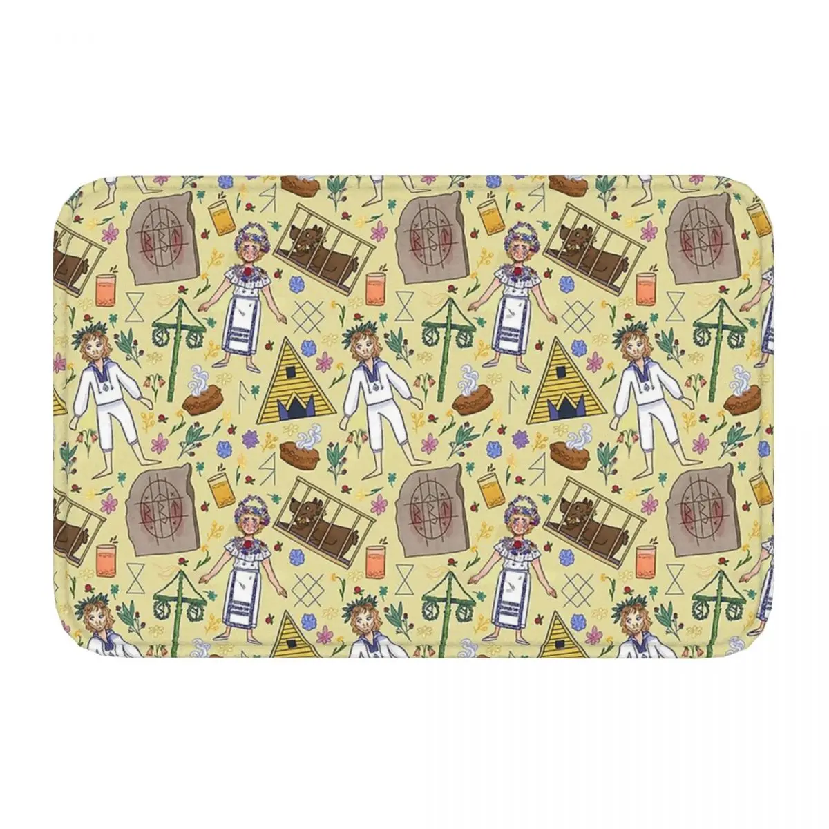 Bedroom Mat Midsommar Pattern Doormat Kitchen Carpet Entrance Door Rug Home Decor