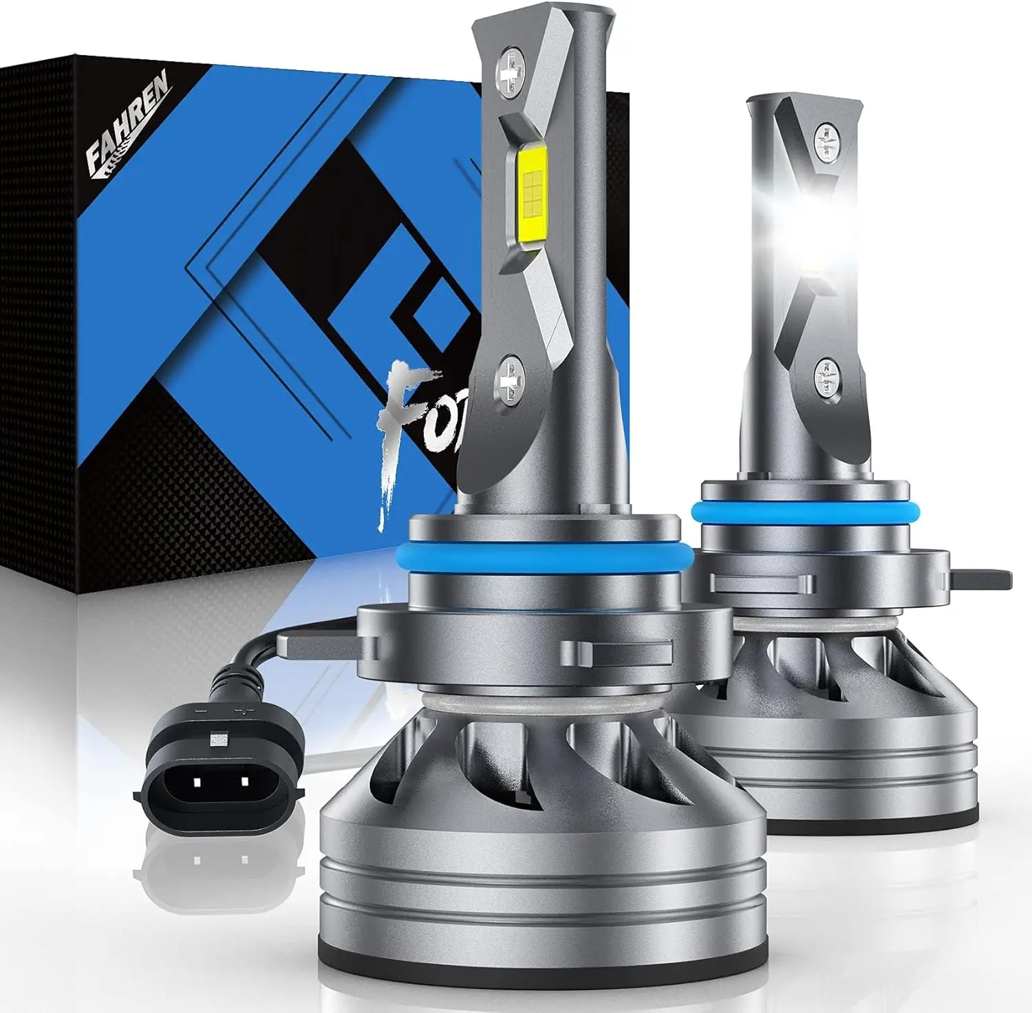 

Светодиодные лампы FAHREN LED 9012, 43000 люмен, белые противотуманные фары HIR2 6500, срок службы 60000 часов, с охлаждающим вентилятором, упаковка из 2 шт.