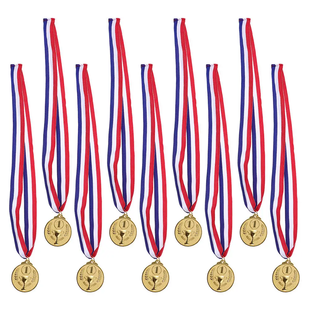 10Pcs Premium Zinc Alloy Gold Medals for Awards School Sports Day Athletic Events Competition Winners Keepsake Prizes