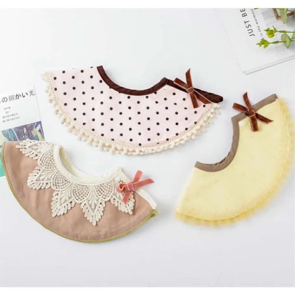 Baby bib saliva towel rice 360 circular bib cotton pocket maternal infant supplies Baby Bibs Cotton Lace Tassel bow burp cloths