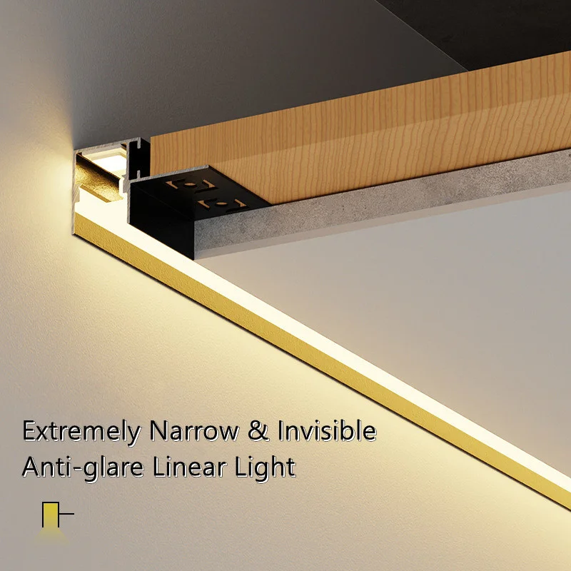 

12V/24V Ceiling Aluminum Profile Embedded Led Hard Strip Light Luminous Linear Decorative Indoor Lighting Channel Lamps