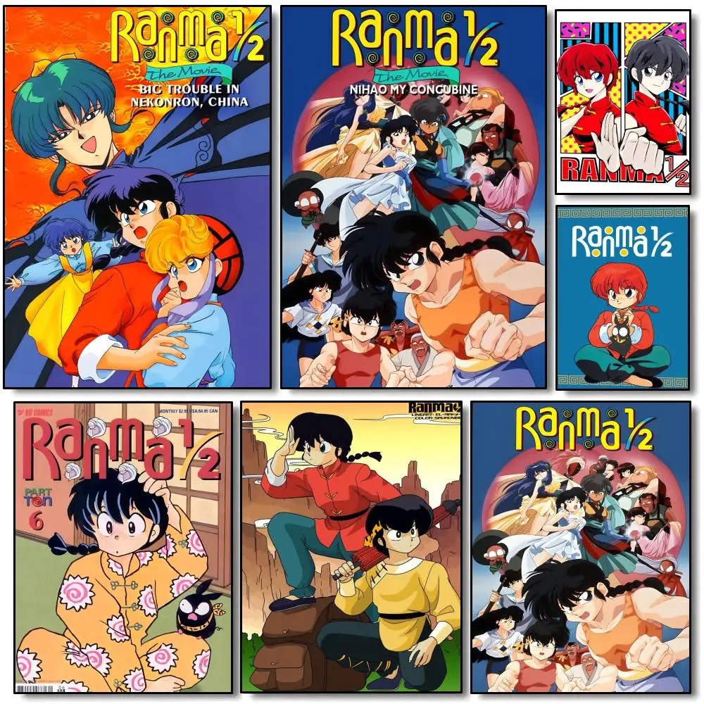 Famous Anime R-Ranma1 2 Poster Modern Minimalist Wall Art Prints for Bedroom Living Room Home Decor Interior Gift