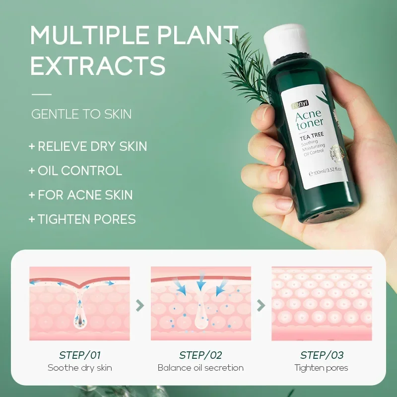 

100ml Tea Tree Water Moisturizing Essence Water Toner Skin Care Products Beauty Skin Cleansing Water Oil Control Face Toner