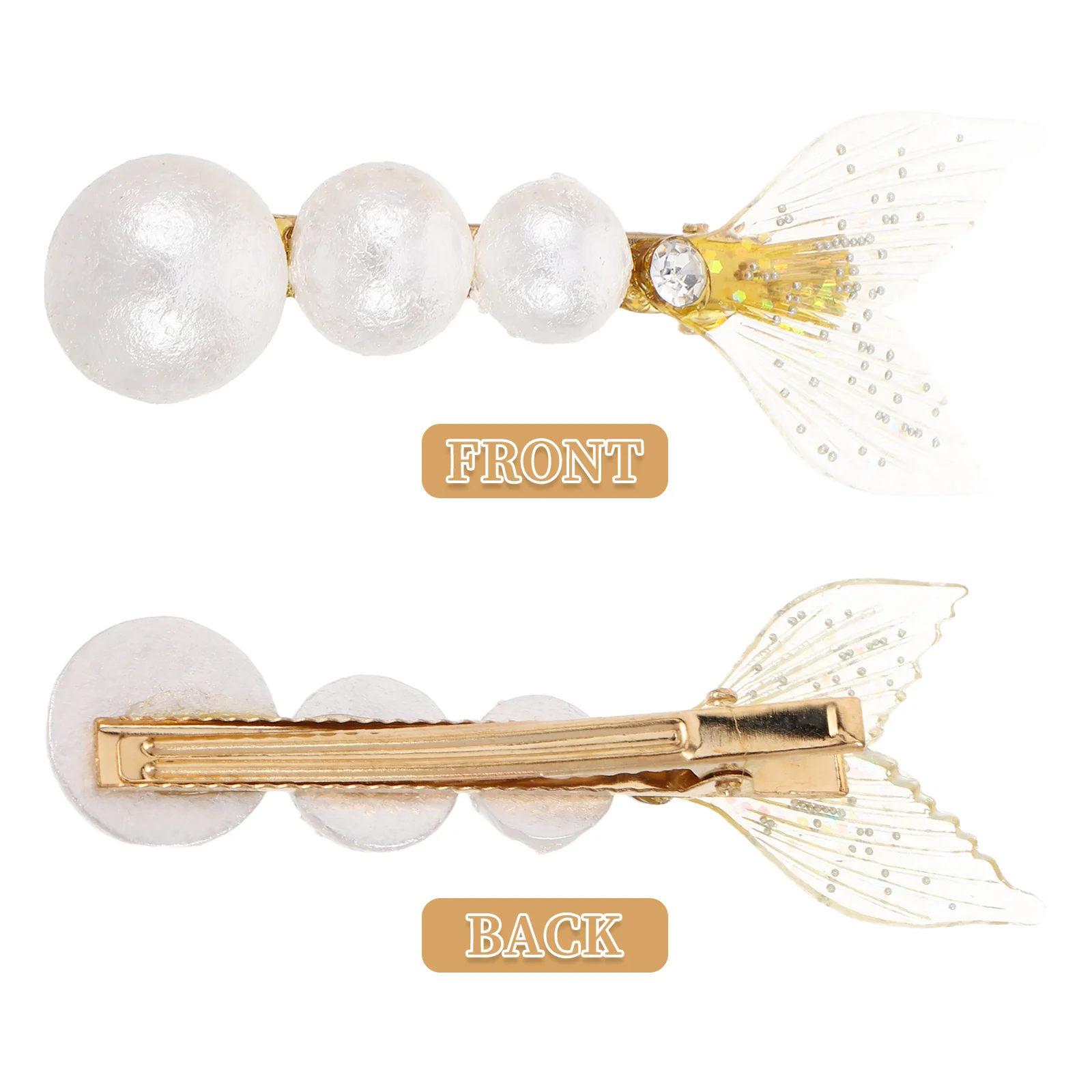 6 個キラキララインストーンマーメイドテールヘアクリップ真珠かわいい魚デザインアクセサリースタイリング女性女の子ヘアピン女性のための