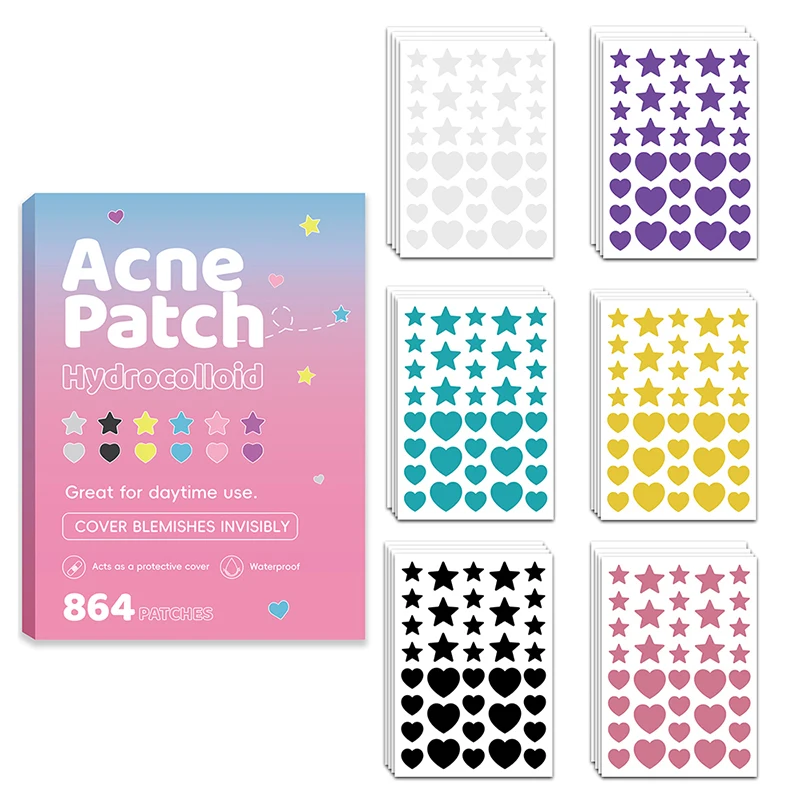 Star coeur acné Patch réparation acné nettoyage Invisible respirant imperméable acné nettoyage correcteur fondu propre