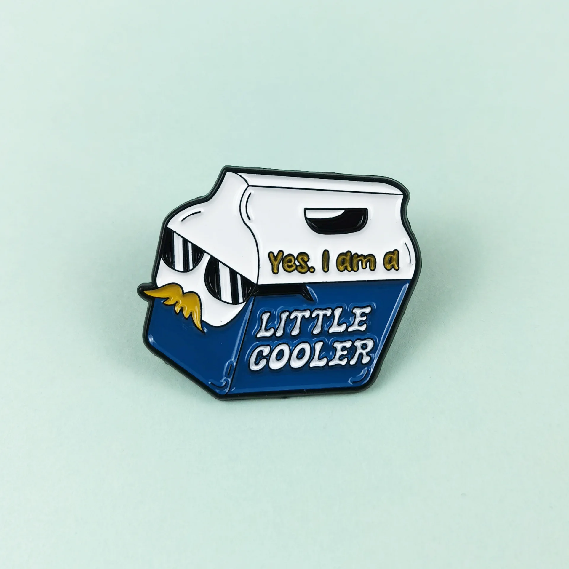 Cartoon sunglasses duck brooch creative personality milk box shape letter short sentence metal badge clothing bag accessories