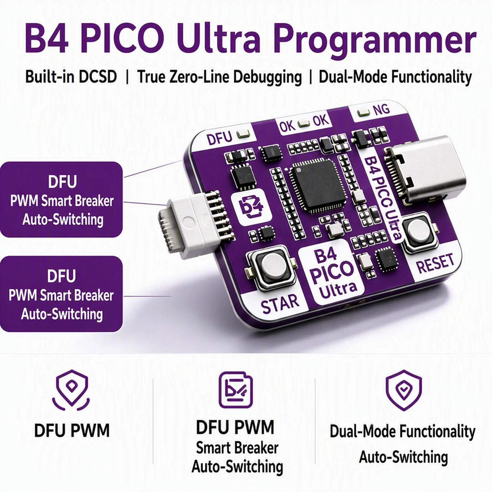 B4 Pico Ultra DFU Tool Auto One-Click Entry DFU Pwn Mode Firmware Repair for IPhone XR XS 11 Pro Max