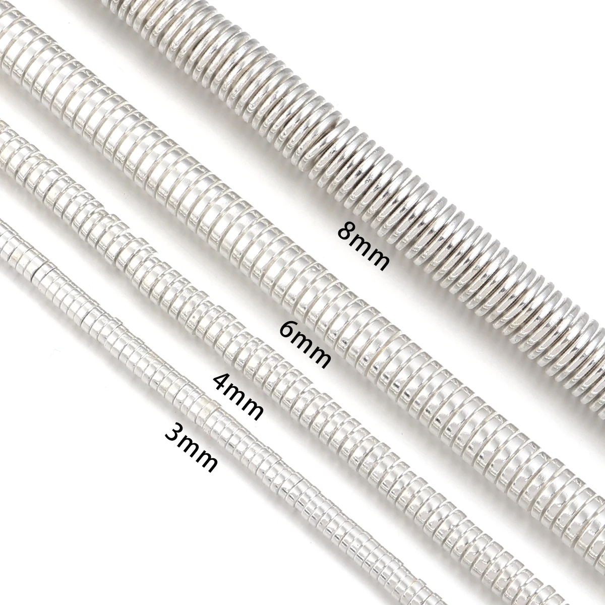 240-300 Stück/Set 3 4 6 8 10mm Flache Runde Hämatit Naturstein Zwischenperlen Scheibenperlen Lose Perlen DIY Armband Schmuckherstellung Zubehör