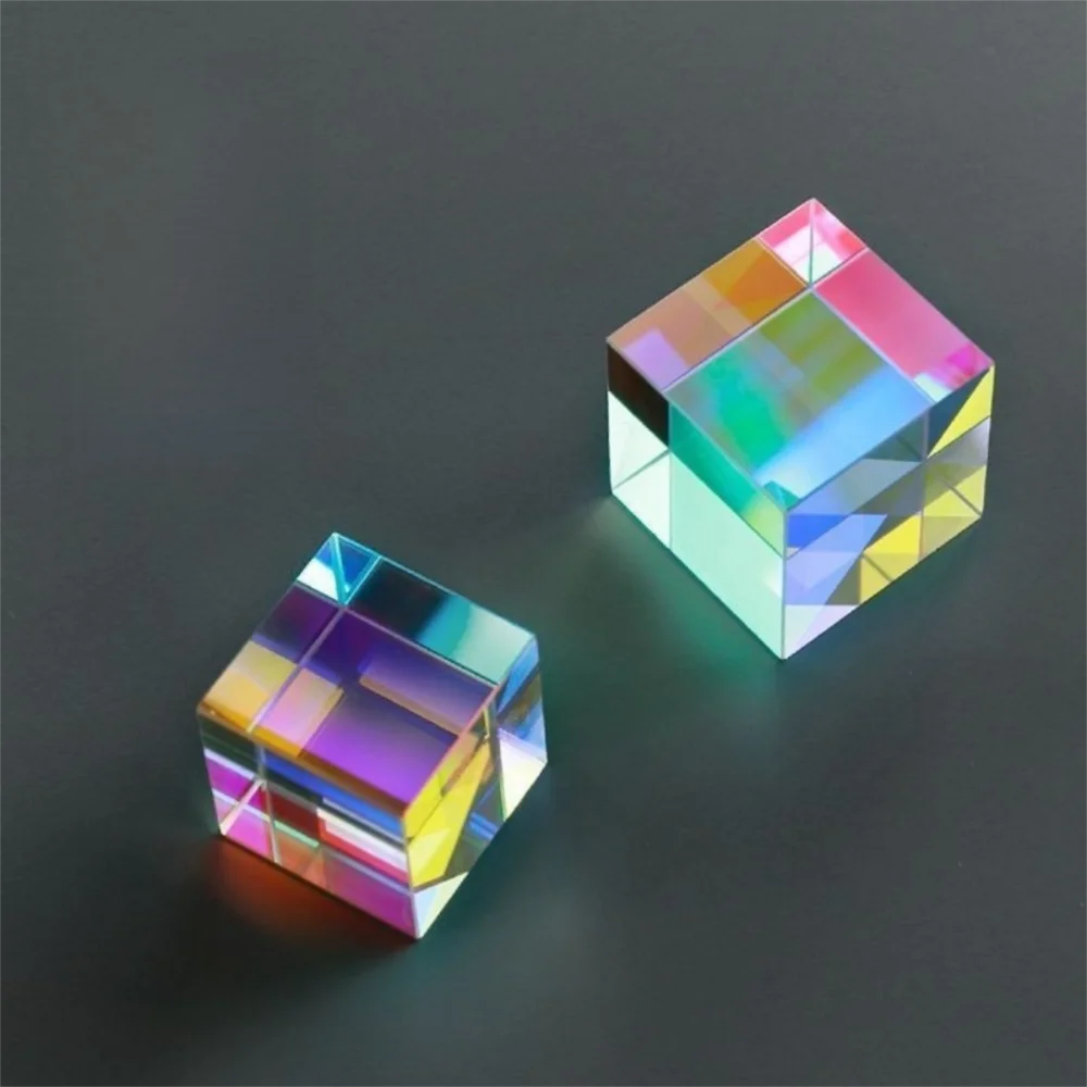 Optical Artificial Crystal Optical Glass Prism Cube 15x15mm Optical Glass X Cube Prism Color Cube Prism Photo Prop