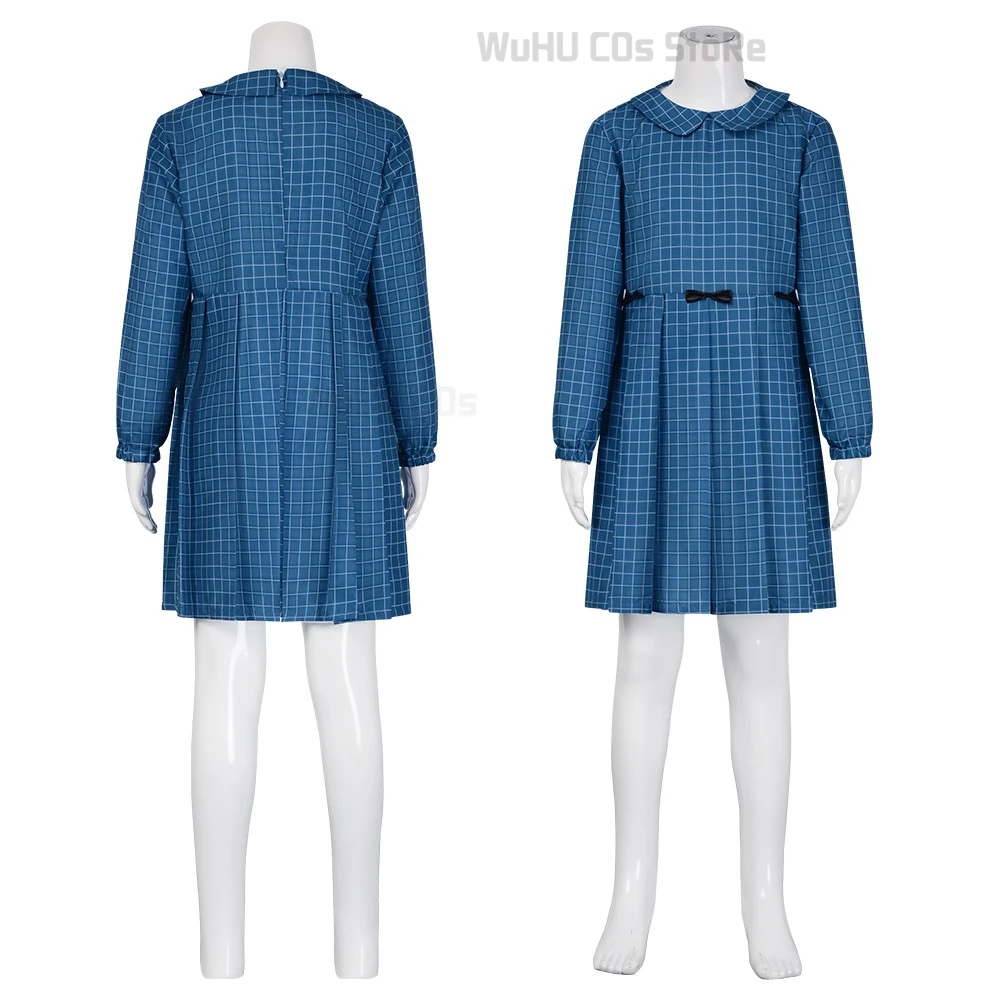 

Adults kids Halloween Esther Cosplay Costume Blue Dress Scary Orphan Cosplay Horror Outfit Uniform Party Girls Role play Clothes