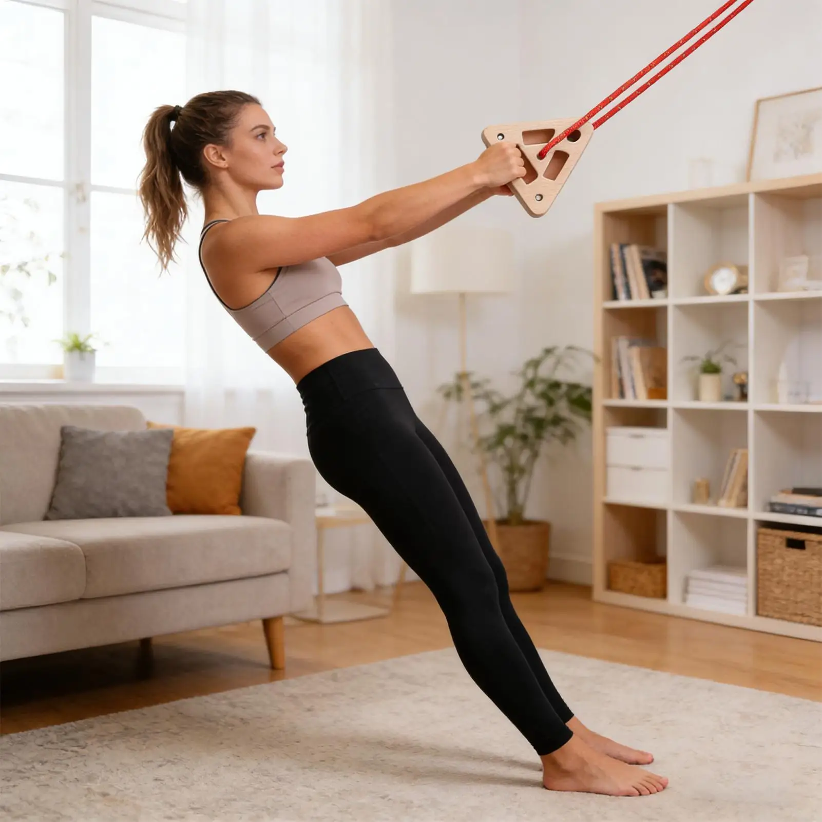 

Портативная треугольная деревянная доска для тренировок с многоуровневыми карманами, доска для скалолазания для дома, игровой комнаты, гаража, подвала, квартиры