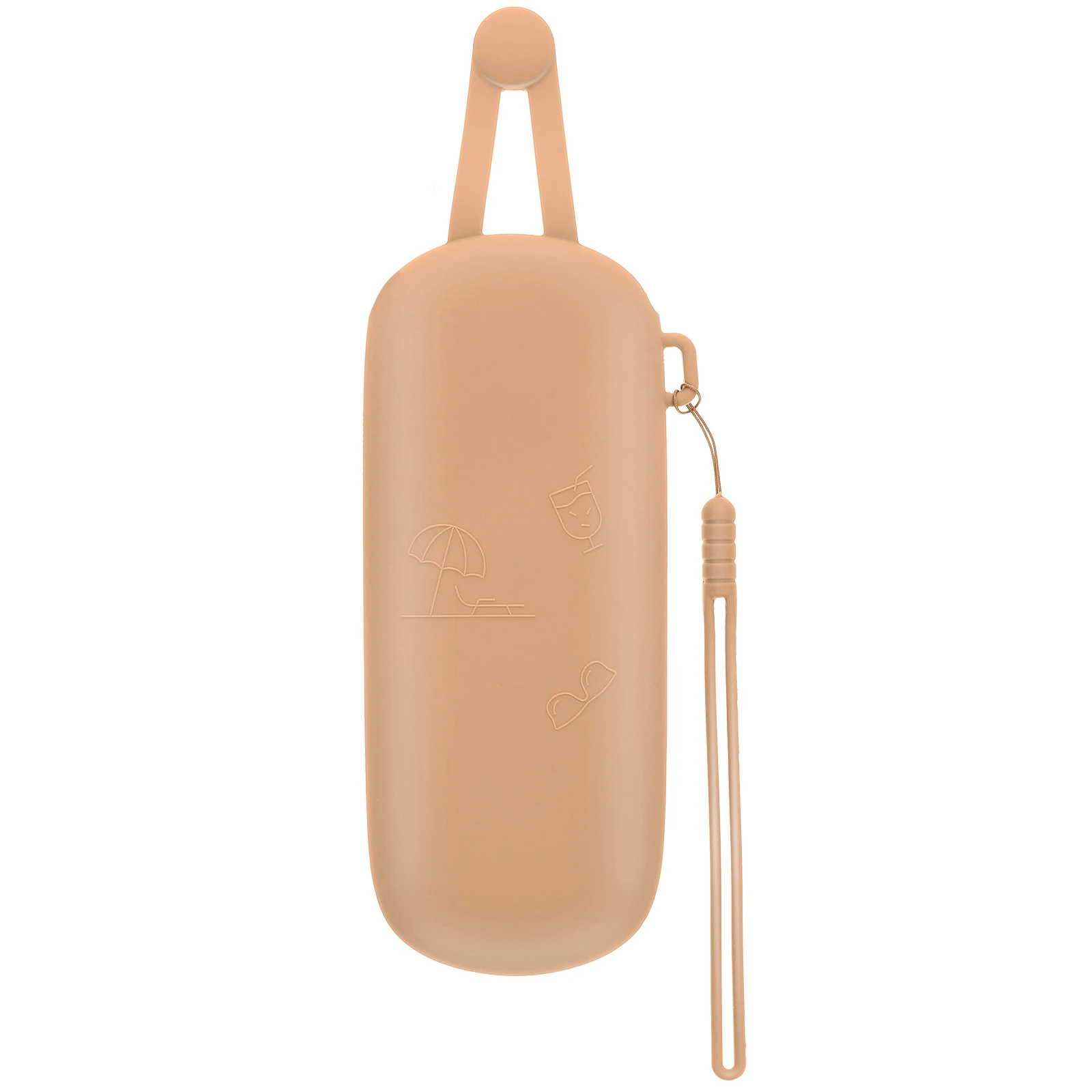 

Silicone Makeup Bag Organizer Pouch Glasses Case Accessories Coffee Color Soft Durable Portable Travel Storage