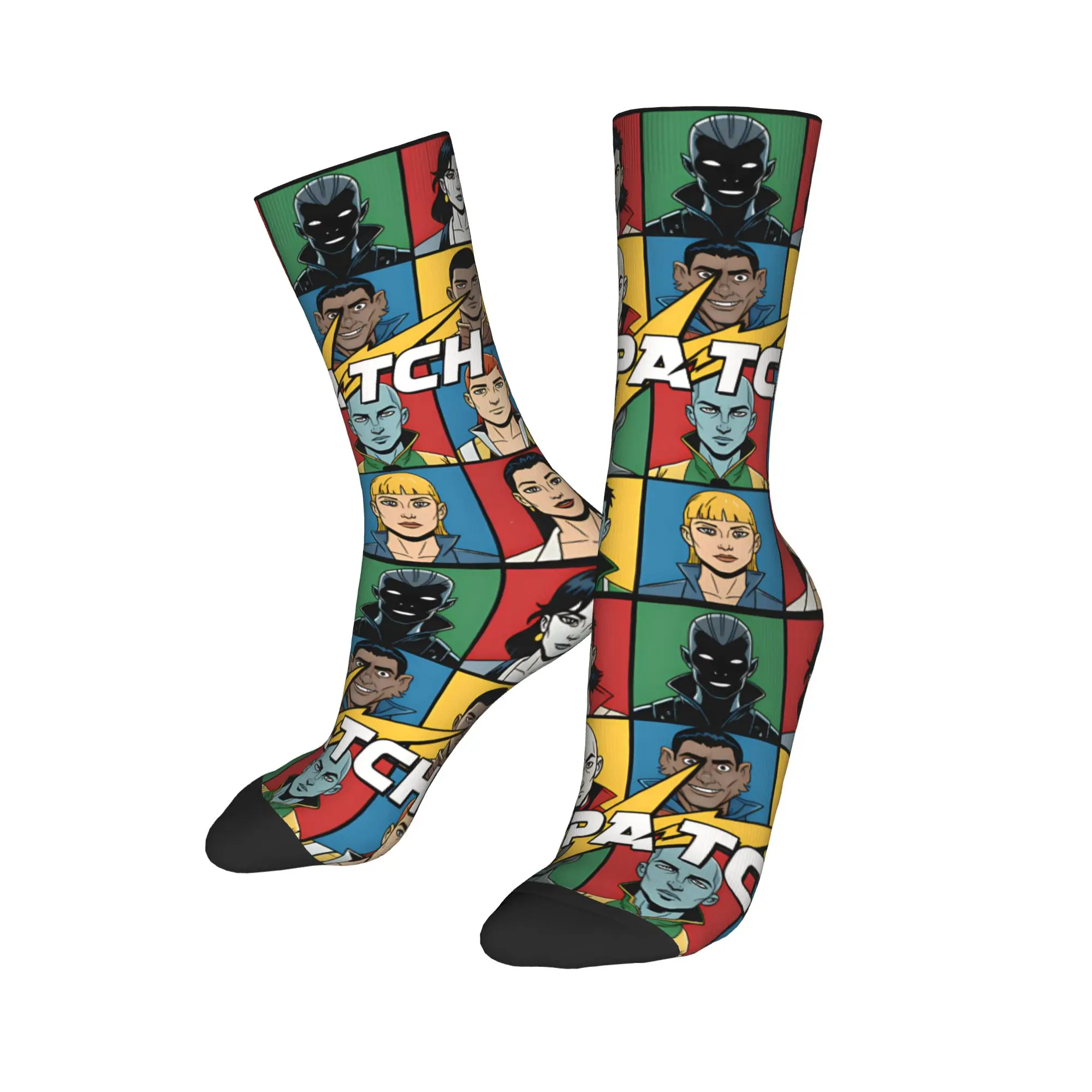 إرسال جوارب فستان مطبوعة للكتاب الهزلي الخارق من أجل جوارب طباعة ممتصة للارتداء غير الرسمي