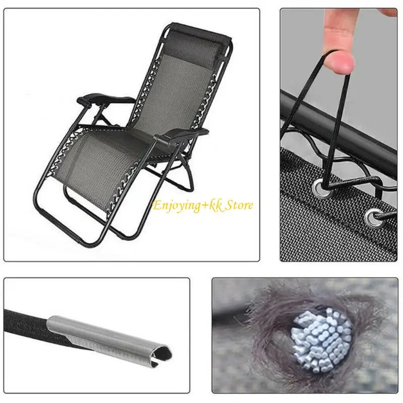 Q1JB 4pieces recliner bungee أحزمة التعادل المرن لأسفل مناسبة لكراسي الشاطئ كراسي قابلة للطي شمس مقاومة الاستخدام في الهواء