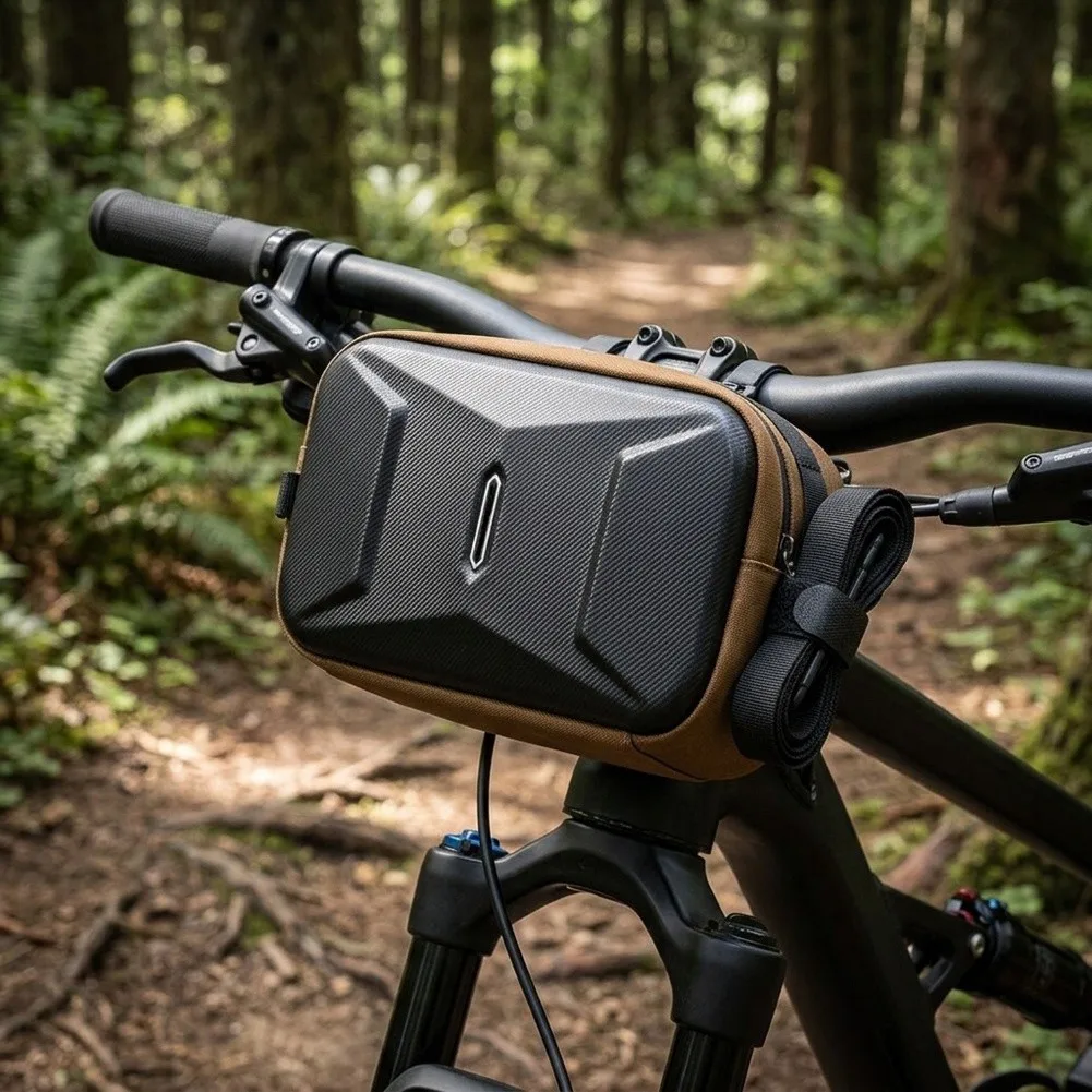 3L Cycling Handlebar Bag Front Mount Storage Pouch with Shell for Mountain Bike and Road Bike Handlebar Applications