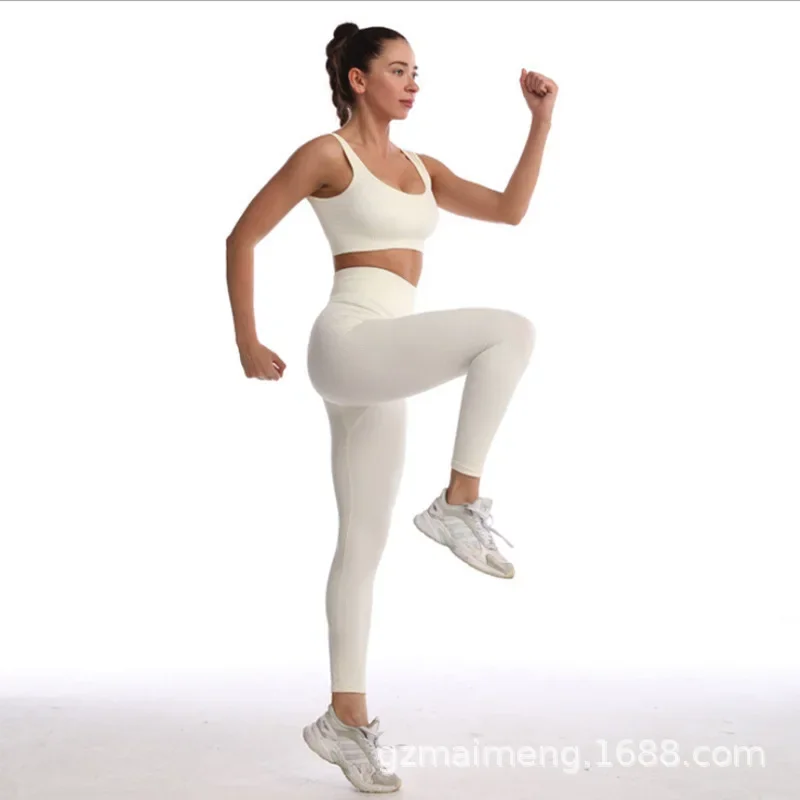 โยคะกางเกงเกลียวไม่มีรอยต่อยืดหยุ่นสูงกระชับBreathable Breathable Quick Dryingสวมใส่ด้านนอกกีฬาด้านล่างฟิตเนส 9 กางเกง