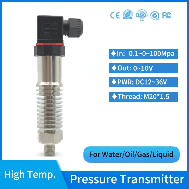 

High Temperature Melt Pressure Sensor hvac Pressure Transducer Hydraulic 0-10v Oil Fuel Hot Water Steam Pressure Transmitter