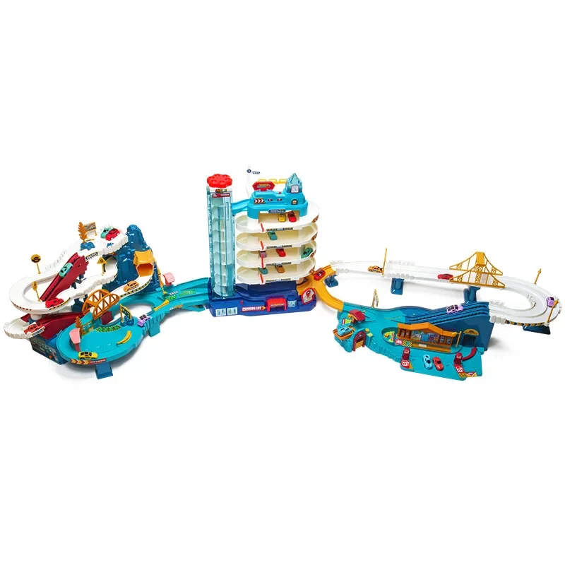 Electric Track Car Dinosaur Building Park Adventure Racing Track Car Toys Children's Brain Mechanical Track Car