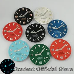 Goutent 29mm Watch Dial With Silver Hands Luminous Fit NH35 NH36 Miyota 8215/821A,ETA 2836/2824,PT5000 DG2813/3804 Movement