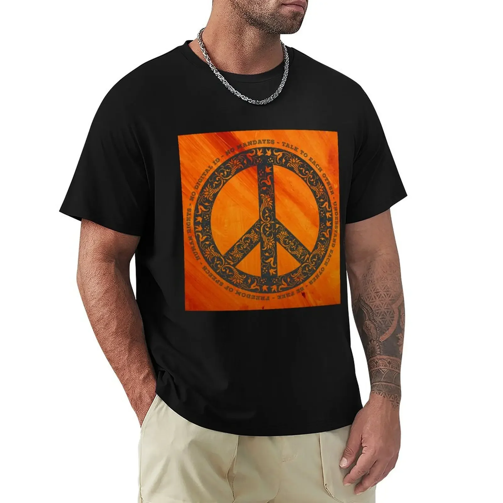 Wood Effect Peace & Mantra's T-Shirt sweat for a boy boys whites cotton t shirt men