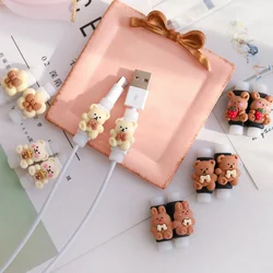 2pcs/lot Charging Line Data Cable Protective Cover Earphone Cable Protective Sleeve Cartoon Animal Mobile Cable Anti-break Case