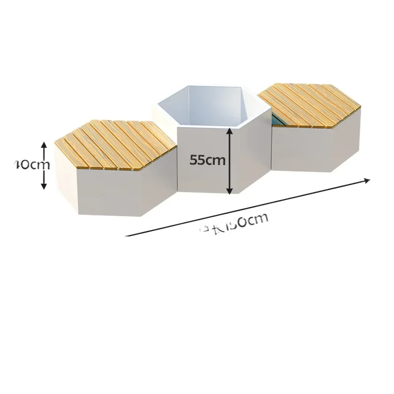 Outdoor Flower Box Public Seat Combination Landscape Flower Bed Solid Wood Preservative Wood Rest Stool