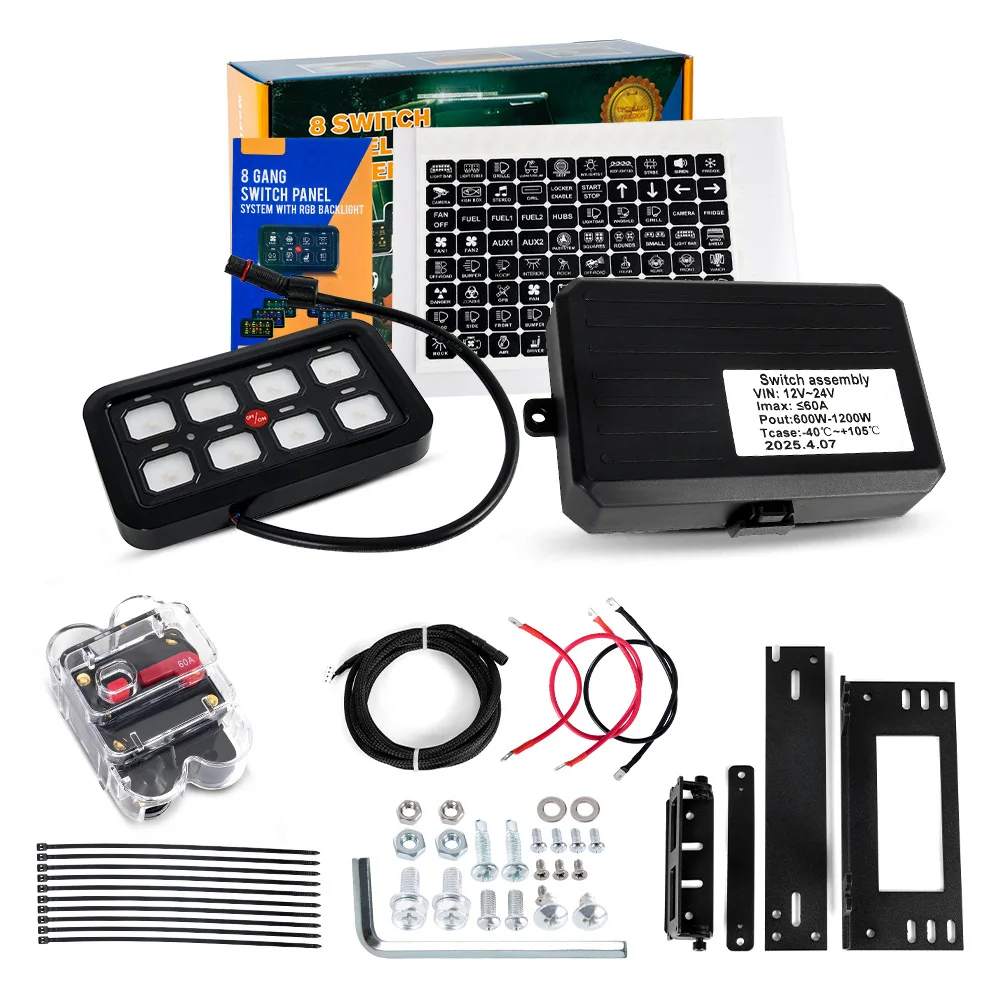 New 6-Way 8-Way Panel LED Light Switch Set For Car UTV RV Turn Signal Fuse Control Power System Wrangler Auto Switches
