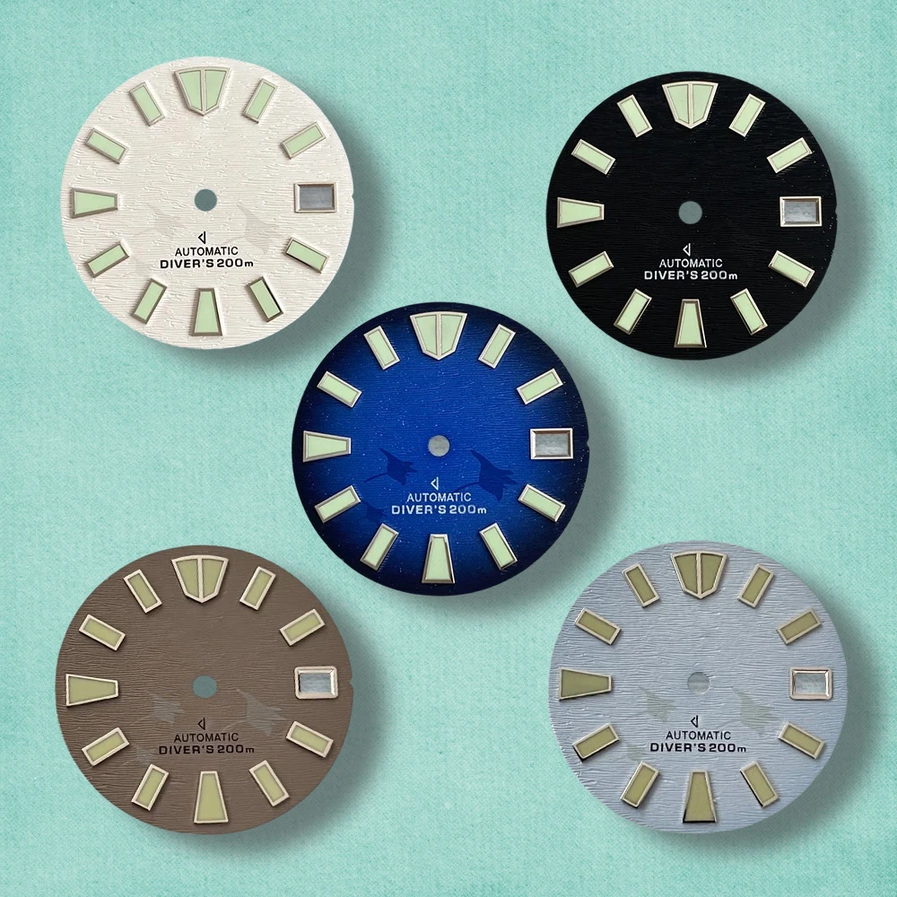 

28.5mm S Logo Bat Dial Fit NH35/NH36/4R/7S Automatic Movement C3 Green Luminous High-Quality Watch Modification Accessories