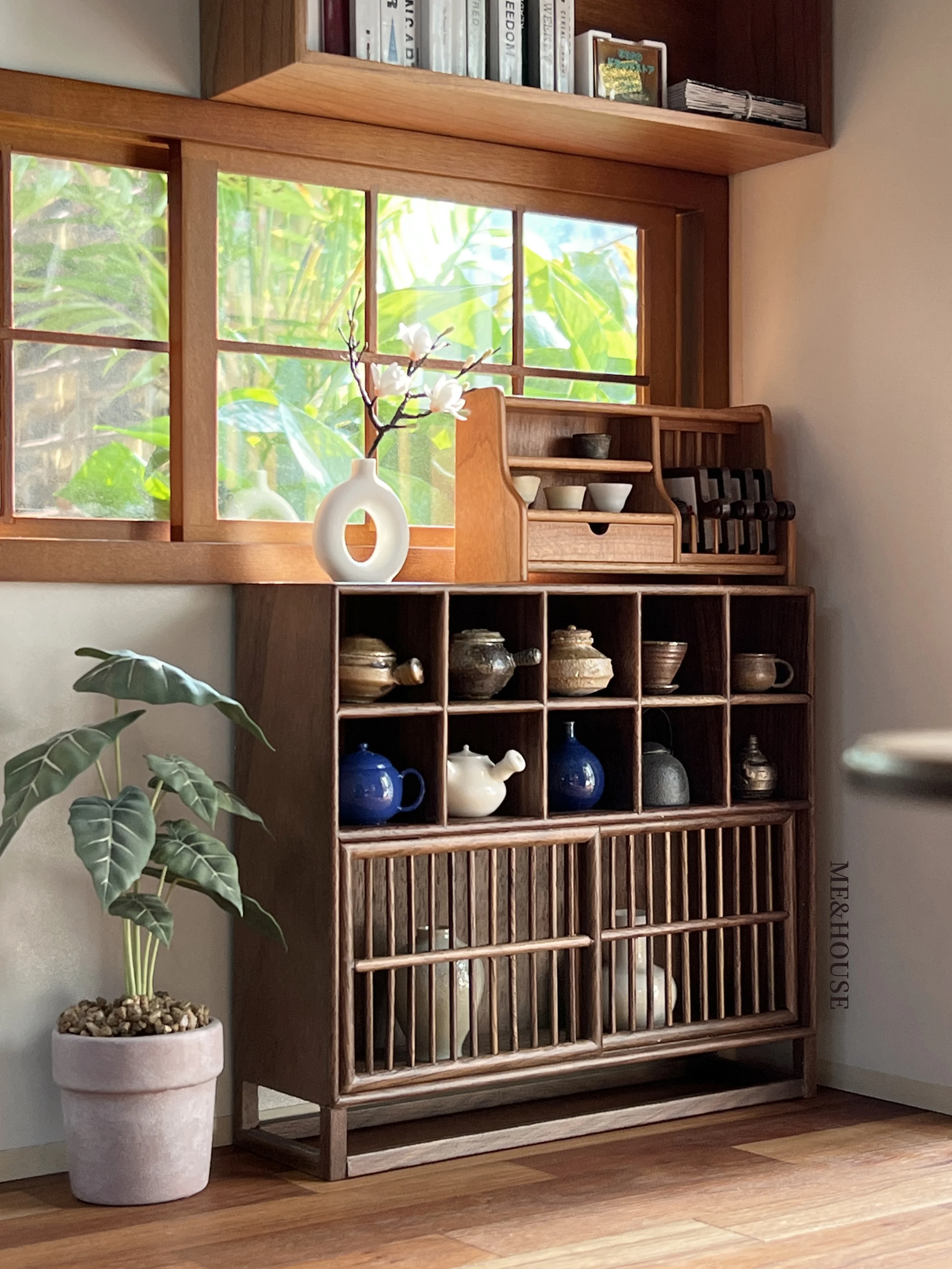 Mobili per case delle bambole in miniatura 1/6 bjd ob11 Mini modello di armadi cinesi/armadietti laterali del tè