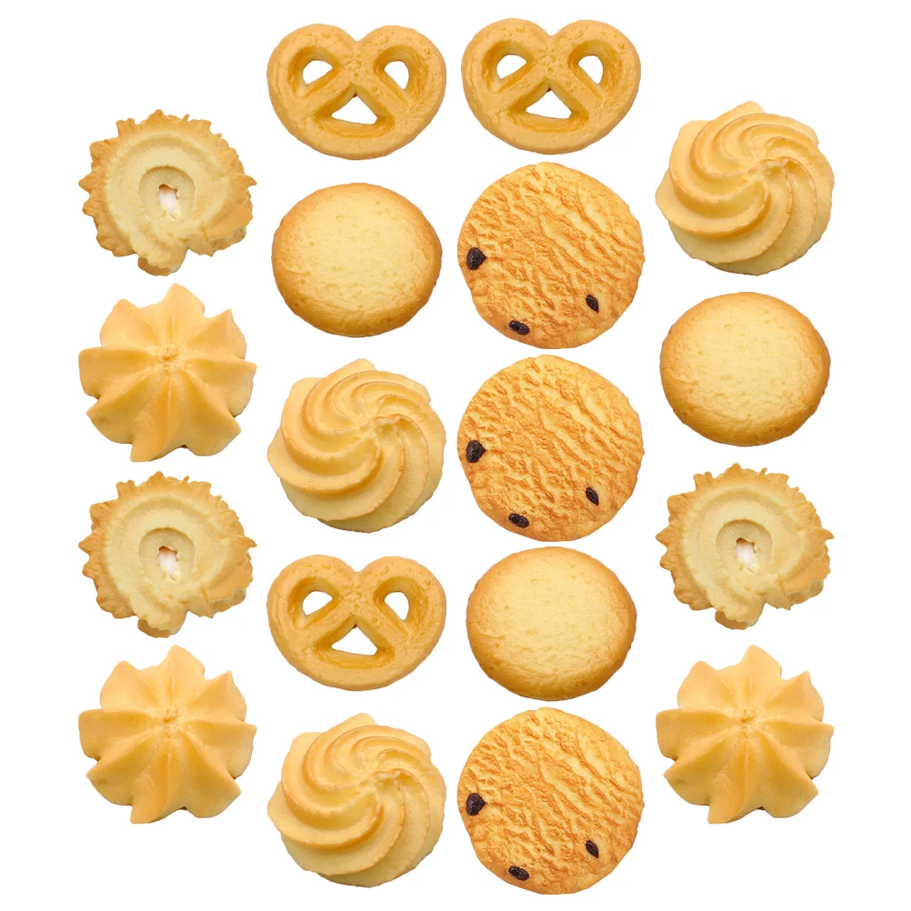 

18 Pcs Toy Cookies Model Child Toys Realistic Biscuits Pvc Fake Food Artificial