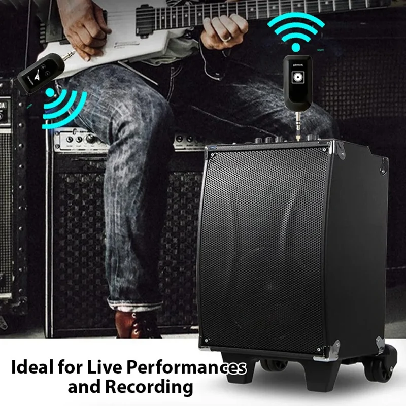 Wireless Guitar System Rechargeable 2.4G Guitar Transmitter Receiver Set Realtime With 6.35Mm Adapter Musicaccessories