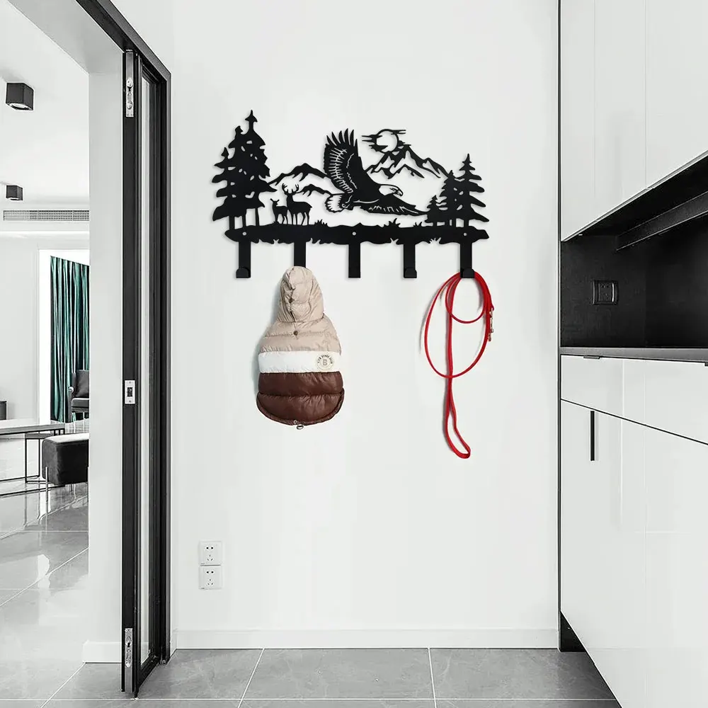 1Pc Metal Eagle Hooks Wall Art Decor-Eagle Hangers and Key Holder-Animal Theme Hooks Sweet Home Decor for Storage, Living Room