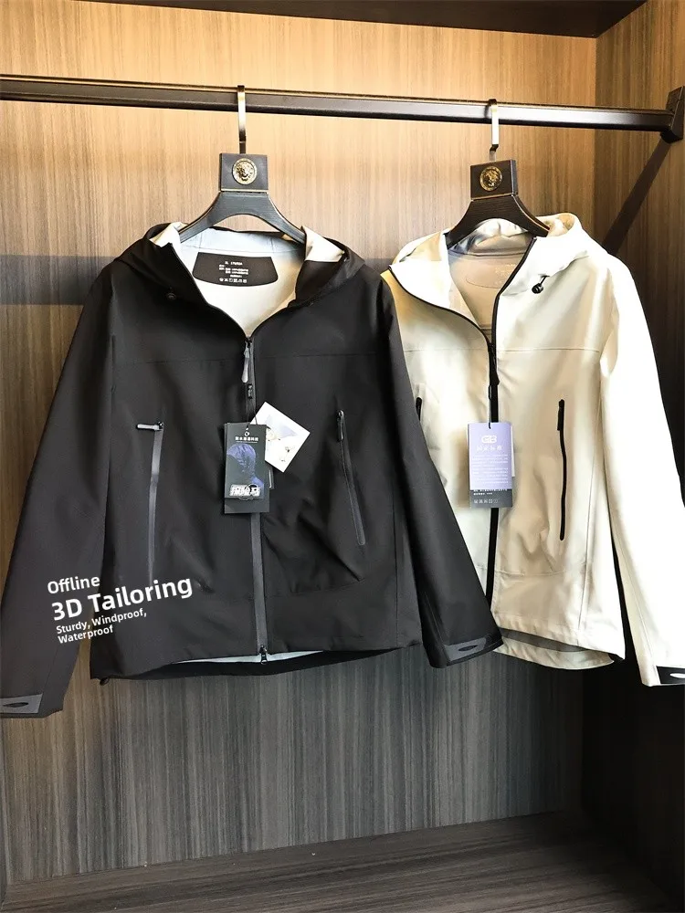 

Men's Casual Outdoor Sports Jaet Hooded Windproof Polyester Fiber Stand Fit Autumn Faion Urban Sle Zipper Closure