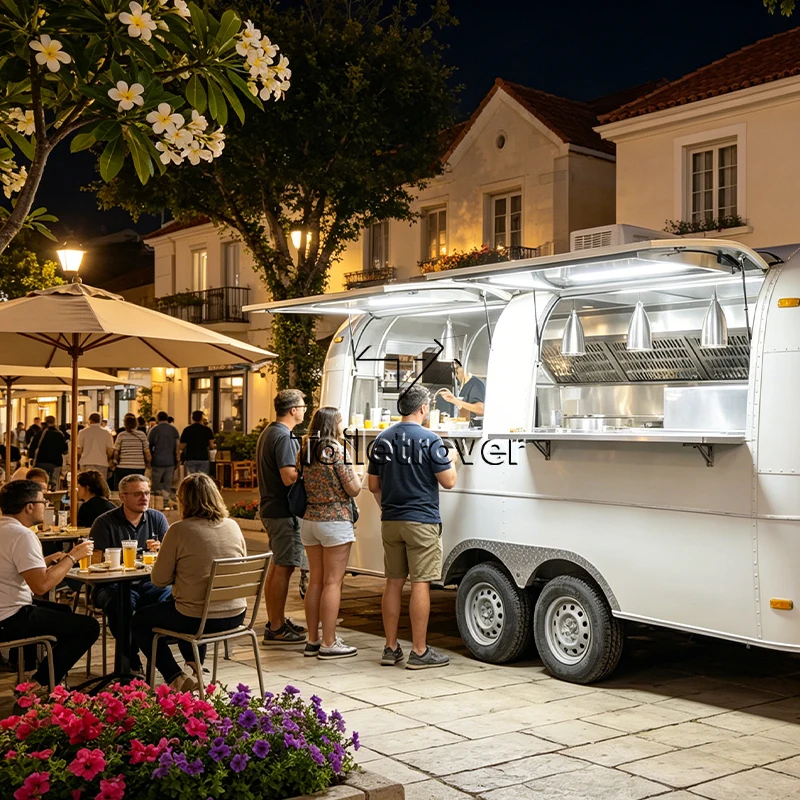Commercial New York Food Truck Waffle Crepe Food Trailer Cart Dessert Pancake Donut Mobile Food Trailer Fully Equipped for Sale