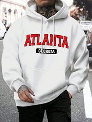 Atlanta Feorgia Atlanta Feorgia Printing Men Sweatshirt Harajuku Casual Hoody Fashion Loose Hoodie Vintage Fleece Tops