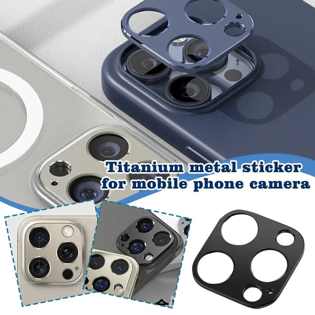 For Apple 16pro/pro Max Mobile Phone Camera Anti Drop Aluminum Alloy Metal Sticker Back Cover Lens Tempered Glass Film