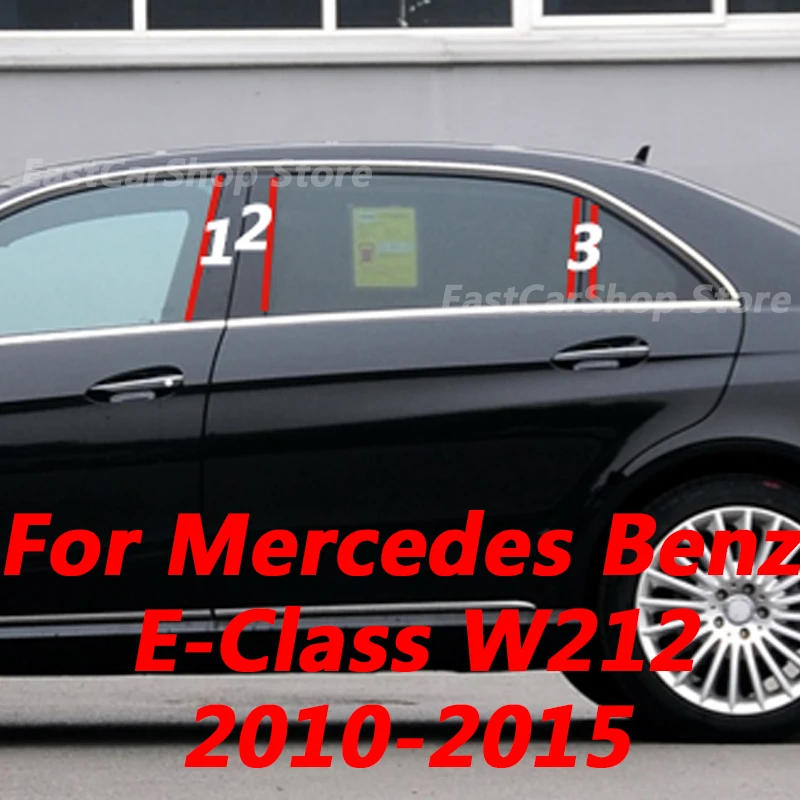 

For Mercedes Benz E Class W212 2011-2015 Car Window B C Center Pillar Sticker PC Strip Decorative Central Cover Accessories