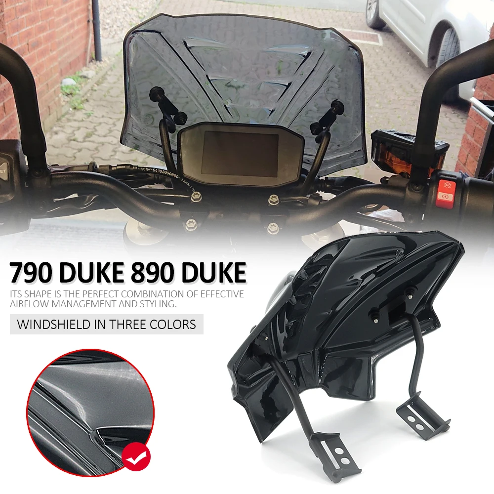 New 890Duke 790Duke 2018 - 2022 Motorcycle Accessories Sports Windshield Wind Deflector Sun Visor Windshield For DUKE 790 890