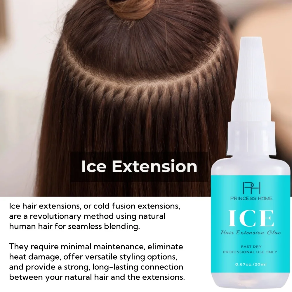 Haarverlängerungskleber-Gel-Sets mit Figer-Handschuhen, unsichtbare Haarverlängerungskleber, 20 g, Aktivator-Entferner, 50 ml, für eiskalte Verklebung – Detail 4